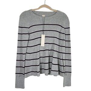 Rebecca Taylor La Vie Taylor Cozy Stripe Cherry Blossom Pullover Sweater L NWT
